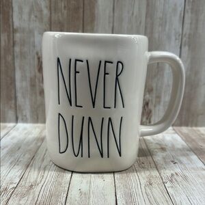 White Ceramic Rae Dunn mug Never Dunn